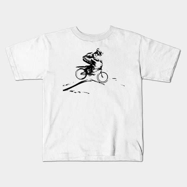 bmx racing Kids T-Shirt by rickylabellevie